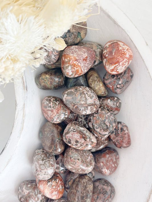 LEOPARD SKIN JASPER TUMBLE, STONED AND SAGED AUSTRALIA