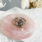 ROSE QUARTZ CRYSTAL BOWL MINI TRINKET DISH TRAY SPHERE HOLDER STAND AUSTRALIA SELF LOVE LOVE COMPASSION STONED AND SAGED 