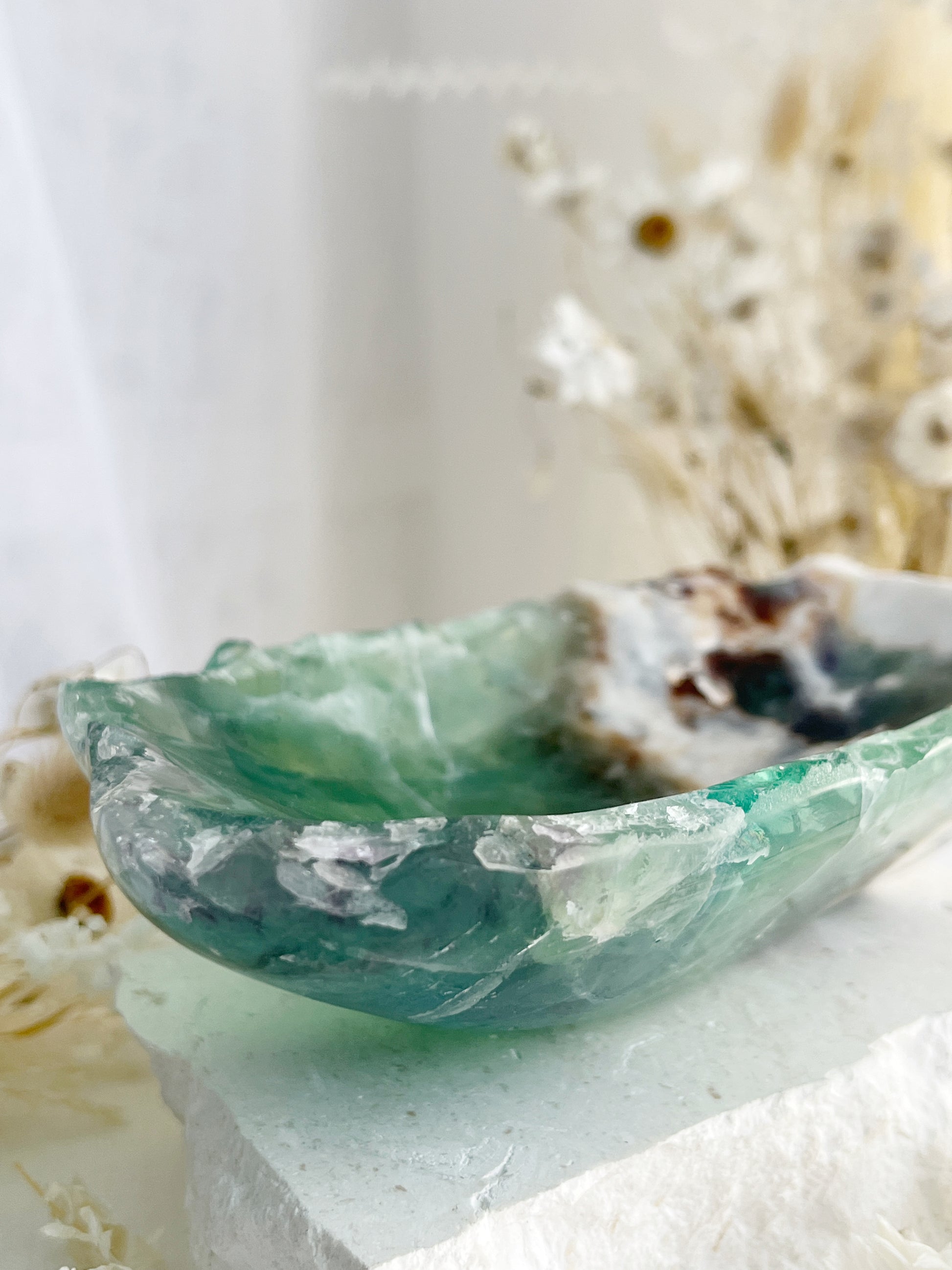 RAINBOW FLUORITE BOWL, 31091, STONED AND SAGED AUSTRALIA