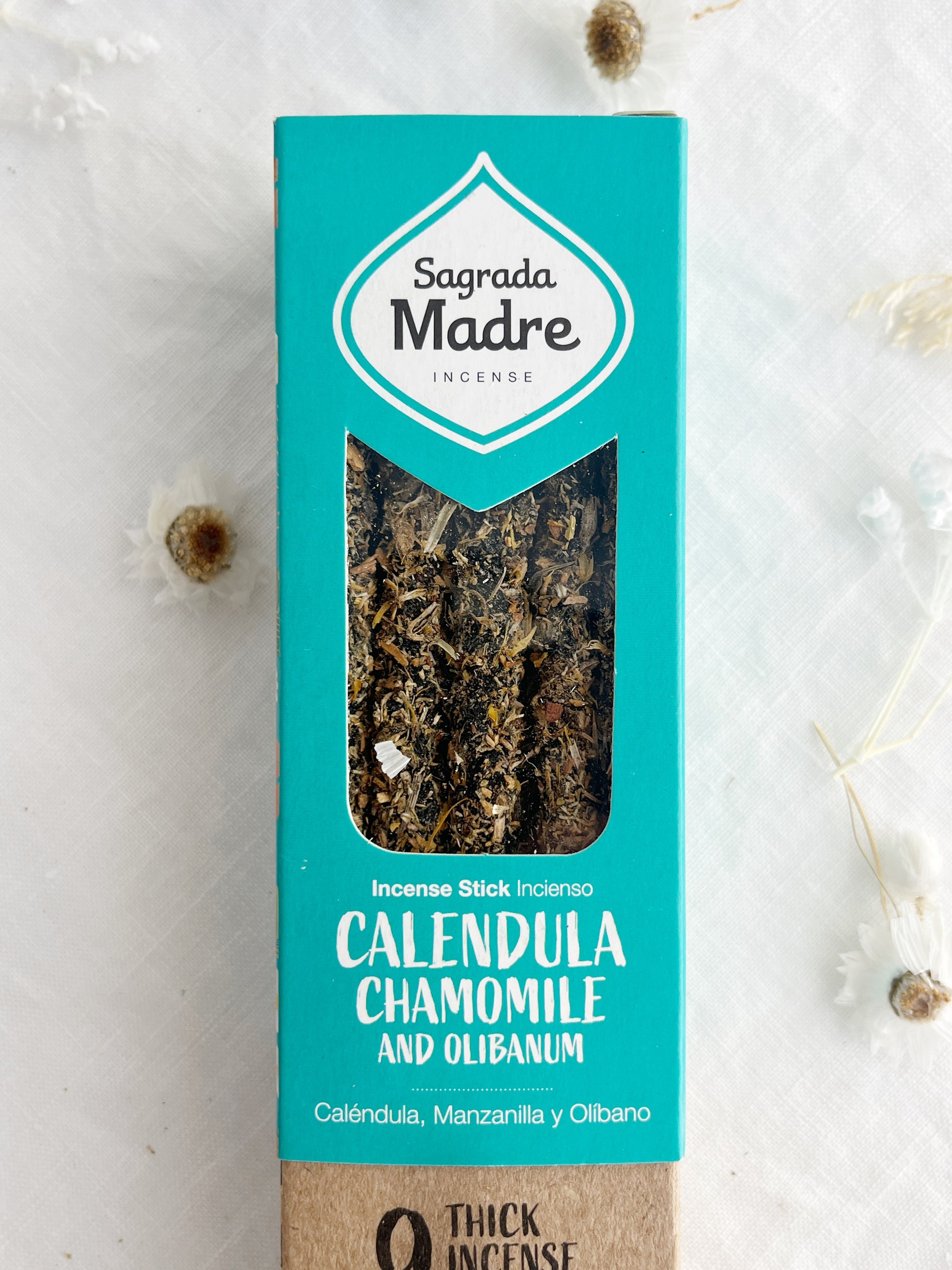 HERBAL INCENSE STICKS. SAGRADA MADRE. CALENDULA, CHAMOMILE AND OLIBANUM. STONED AND SAGED AUSTRALIA.