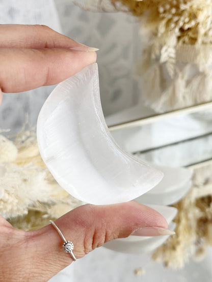 SATIN SPAR SELENITE MOON || INTUITIVELY CHOSEN