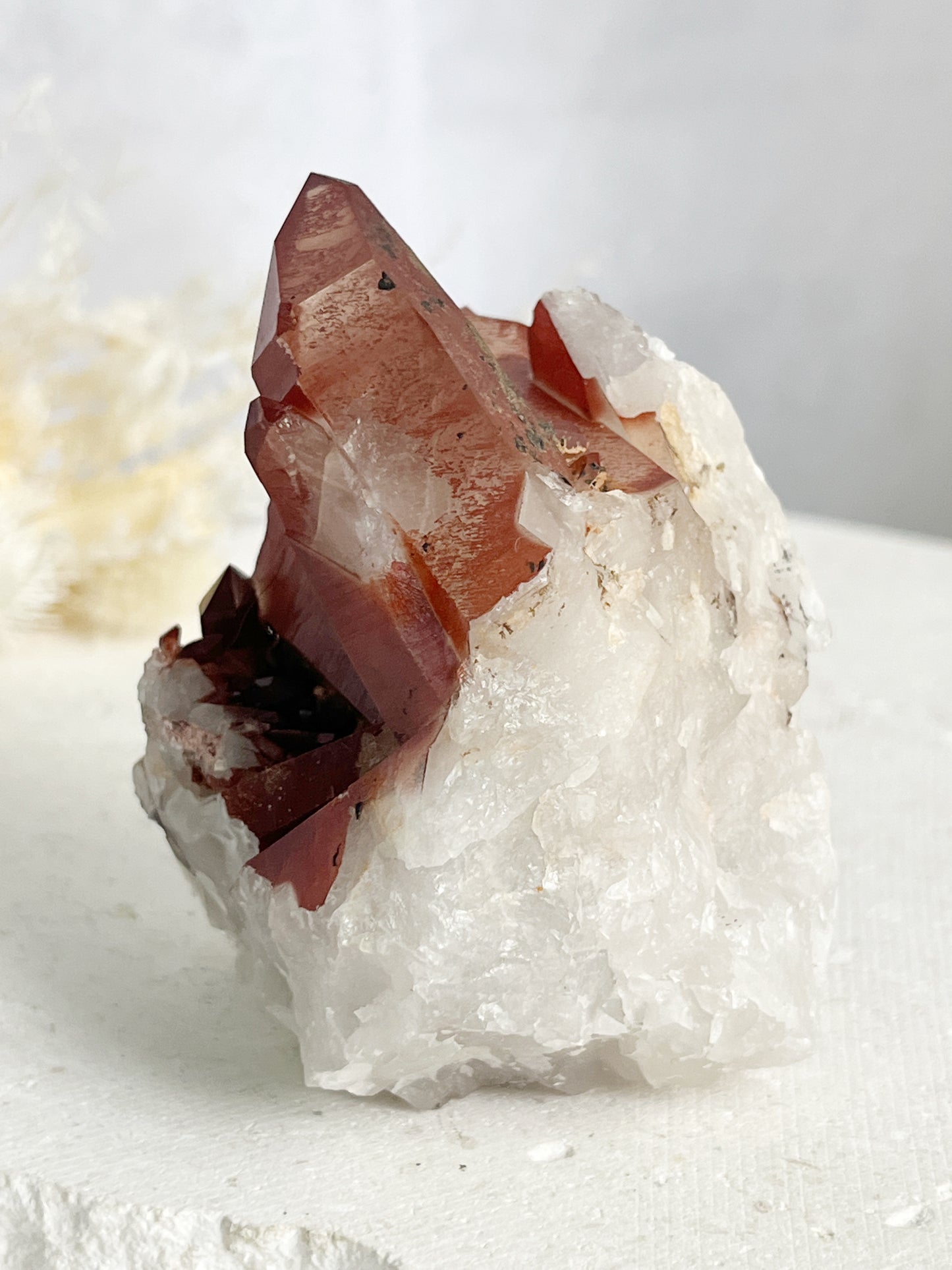 RED HEMATITE QUARTZ CLUSTER, STONED AND SAGED AUSTRALIA