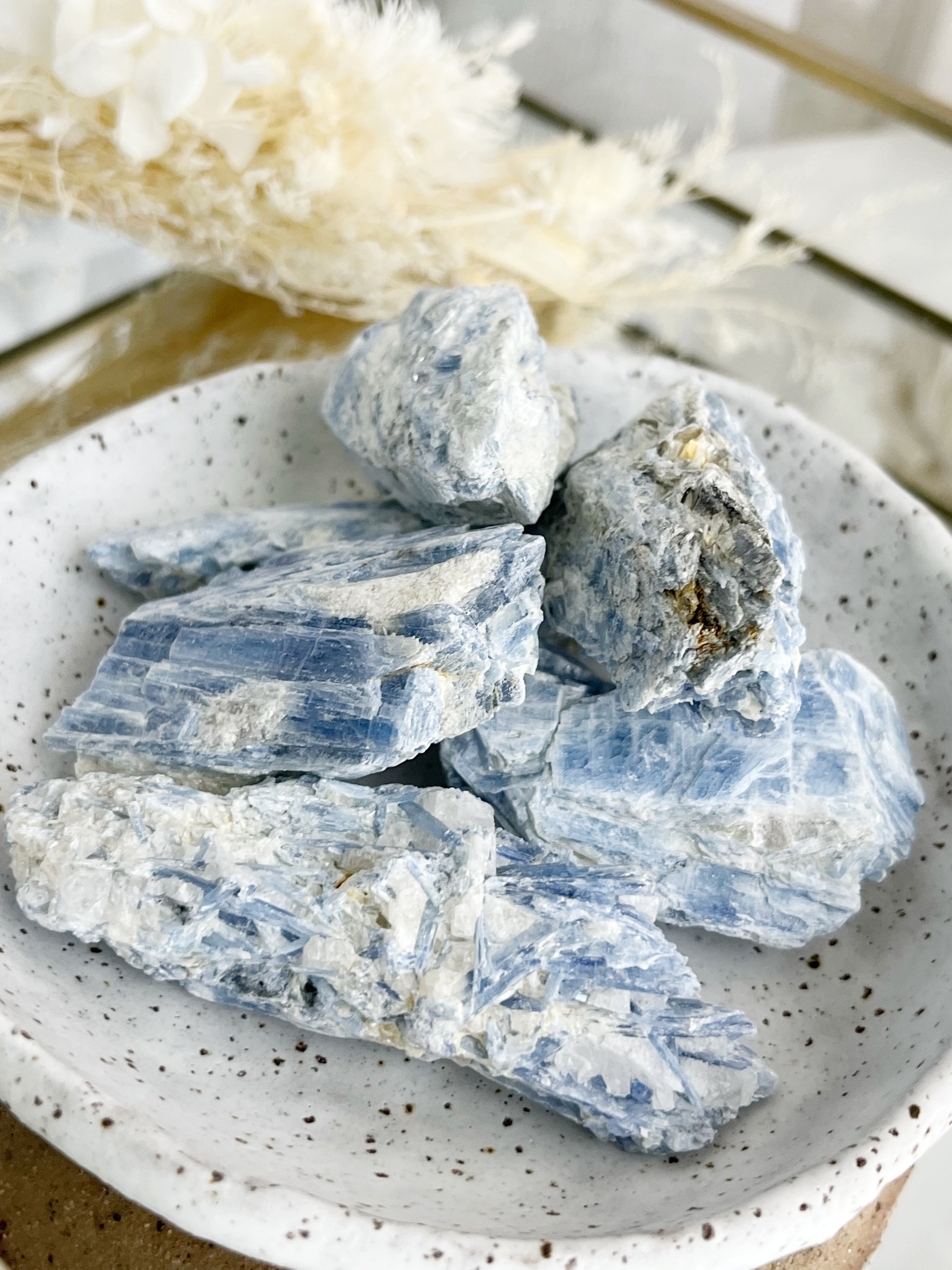 BLUE KYANITE ROUGH, STONED AND SAGED AUSTRALIA