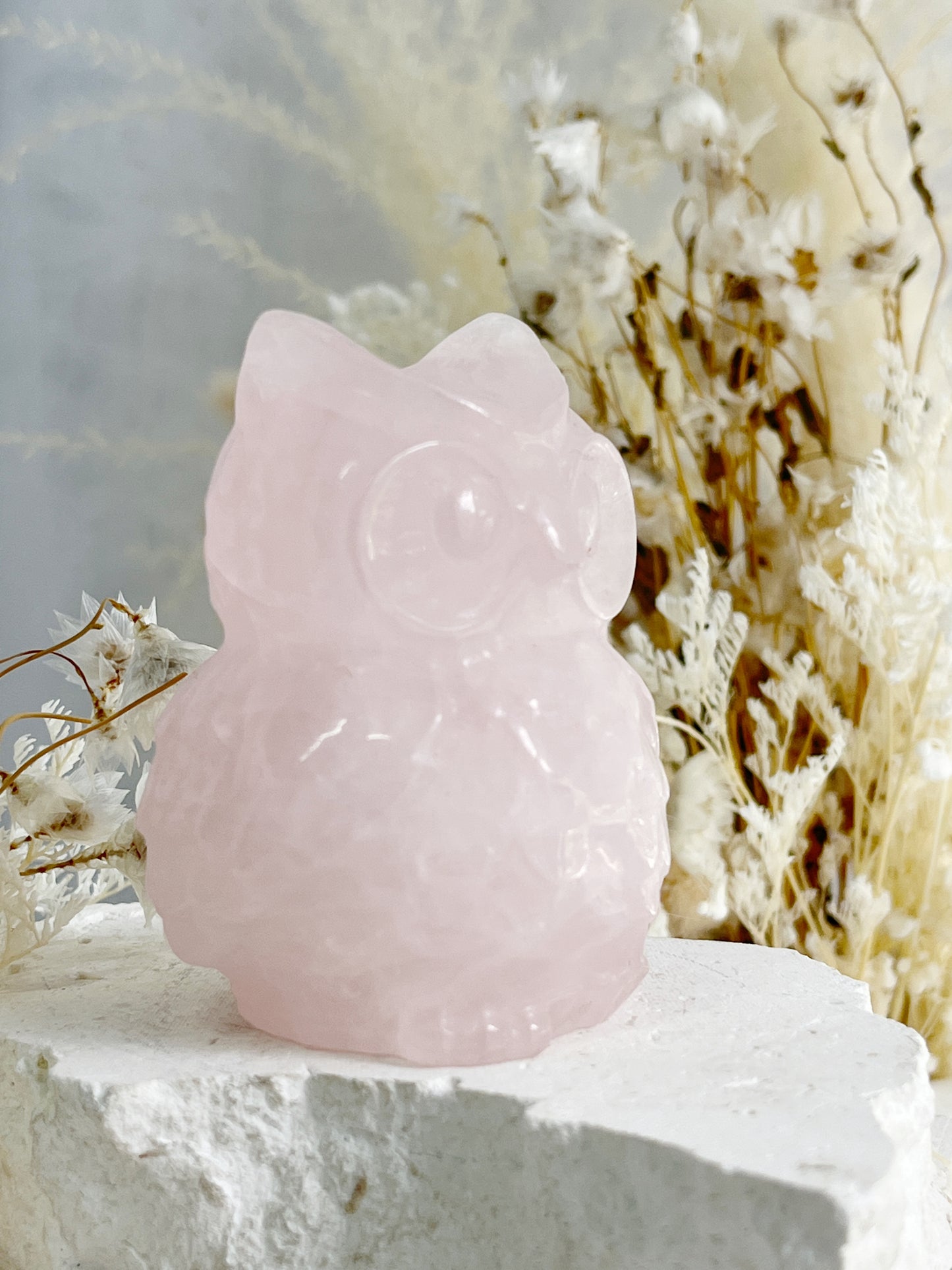 ROSE QUARTZ OWL || 31749