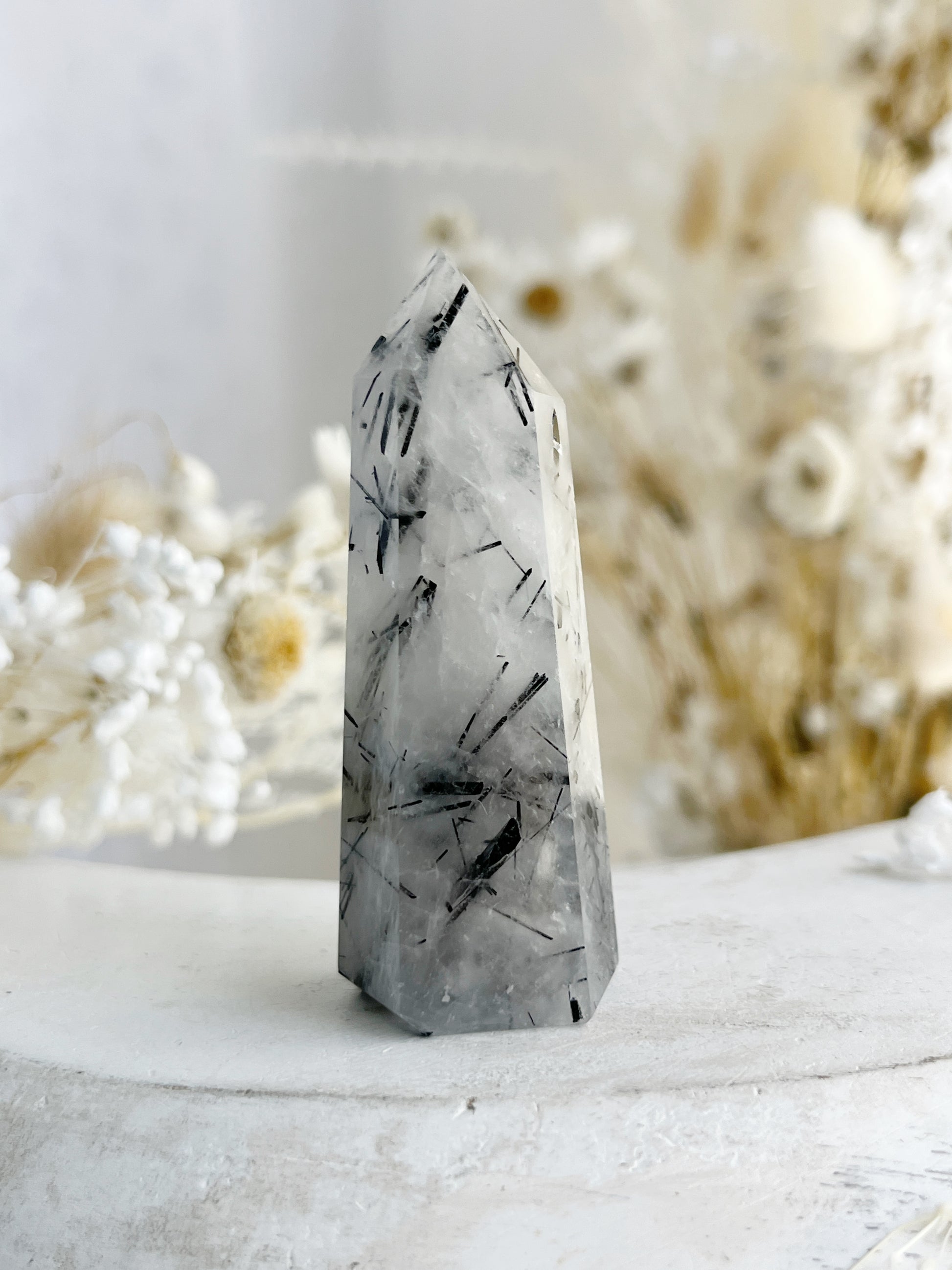 TOURMALINATED QUARTZ GENERATOR, 31062, STONED AND SAGED AUSTRALIA