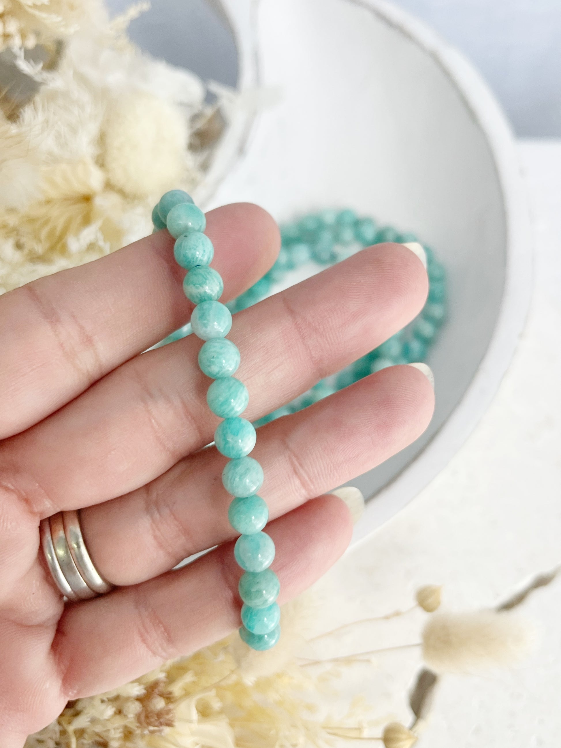 AMAZONITE BEAD BRACELET 6MM