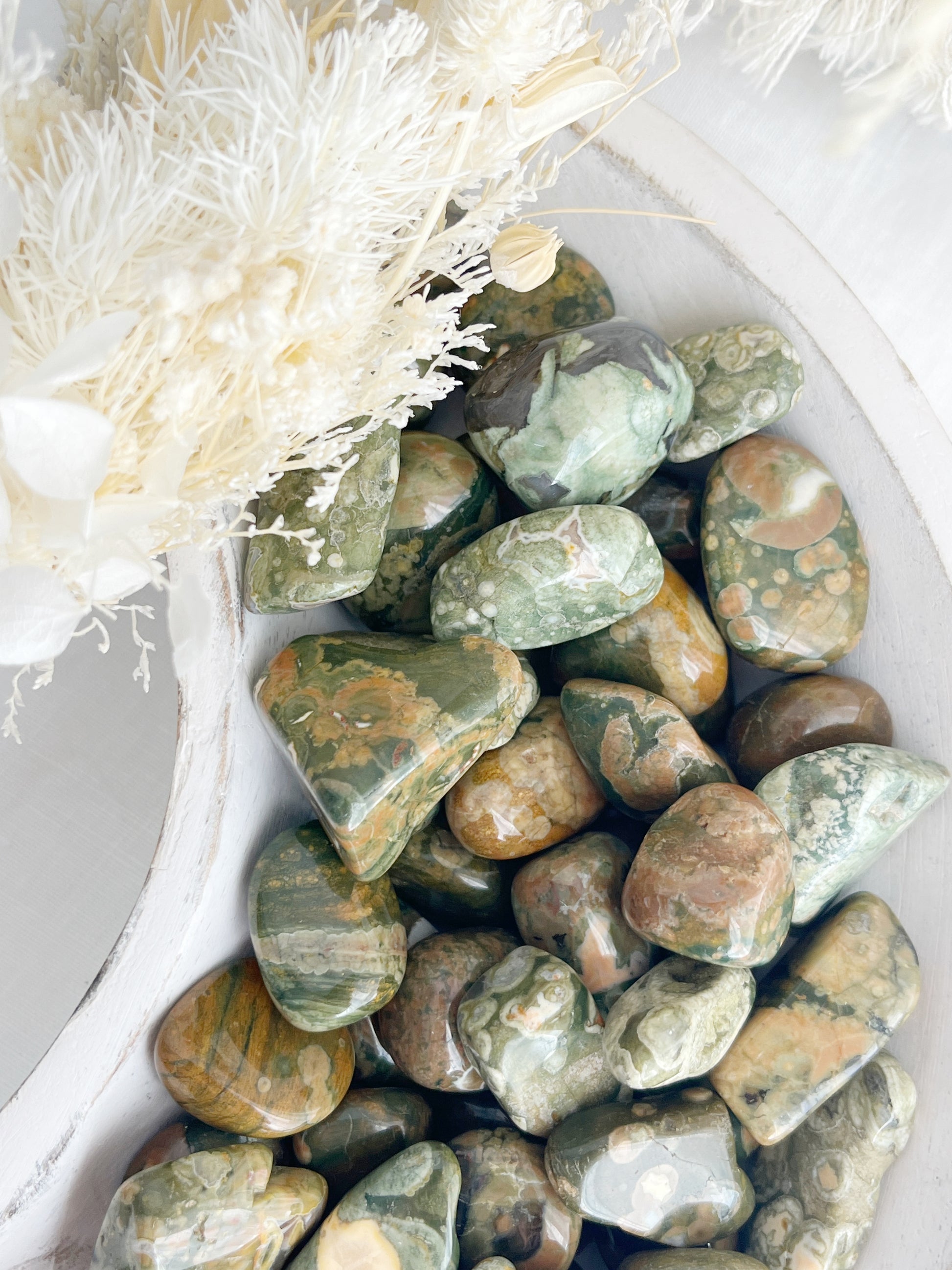 Rhyolite, rainforest jasper Tumble stone, Crystal shop Australia