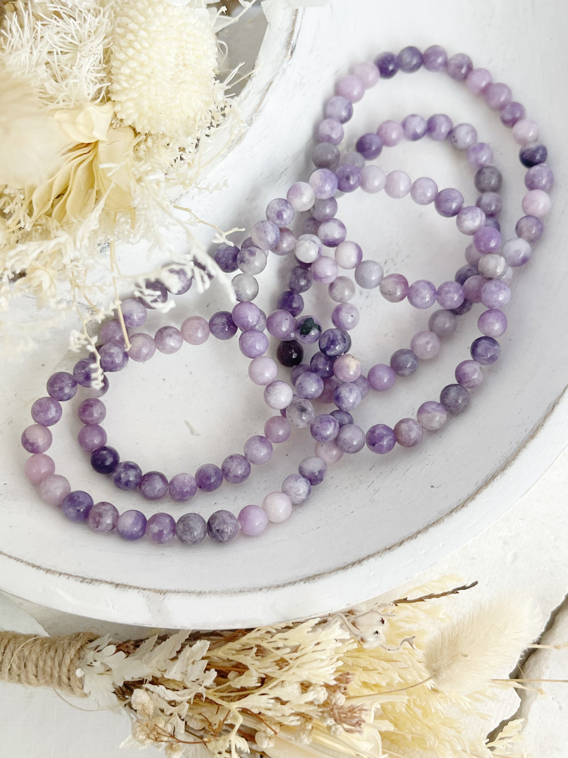 6MM LEPIDOLITE BEAD BRACELET AUSTRALIA