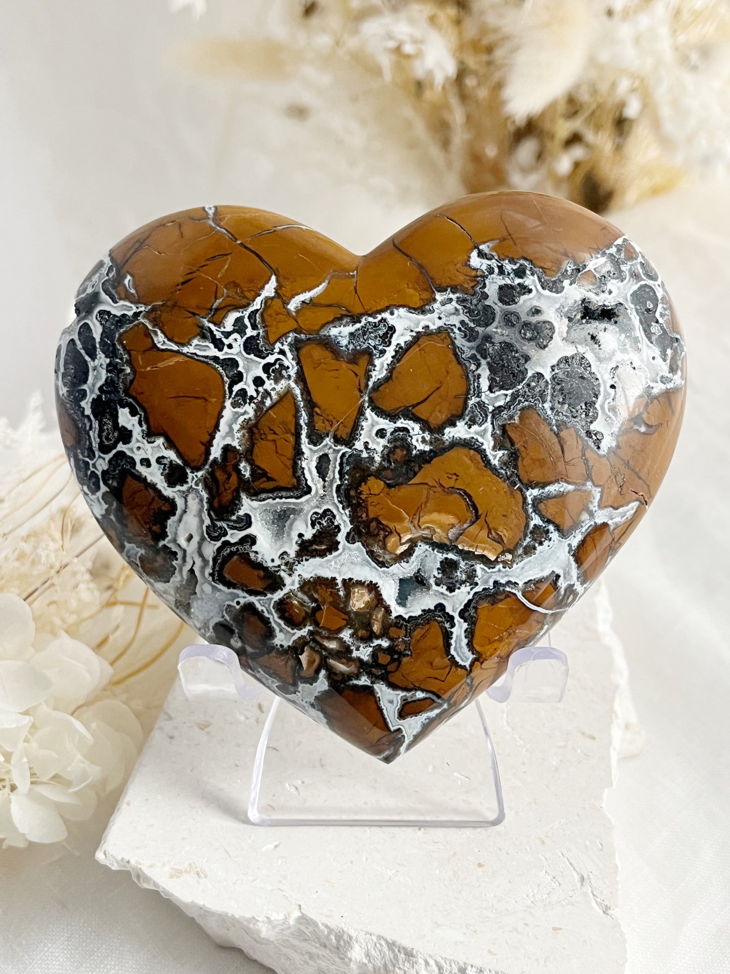 BROWN BRECCIATED JASPER HEART || 31539