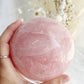 ROSE QUARTZ SPHERE APPROX 10CM. STONED AND SAGED AUSTRALIA.