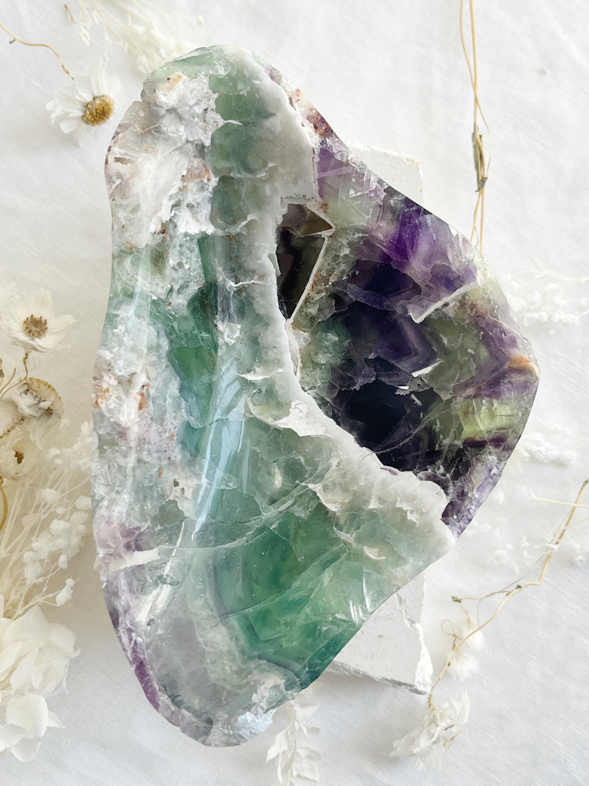 RAINBOW FLUORITE BOWL, 31093, STONED AND SAGED AUSTRALIA