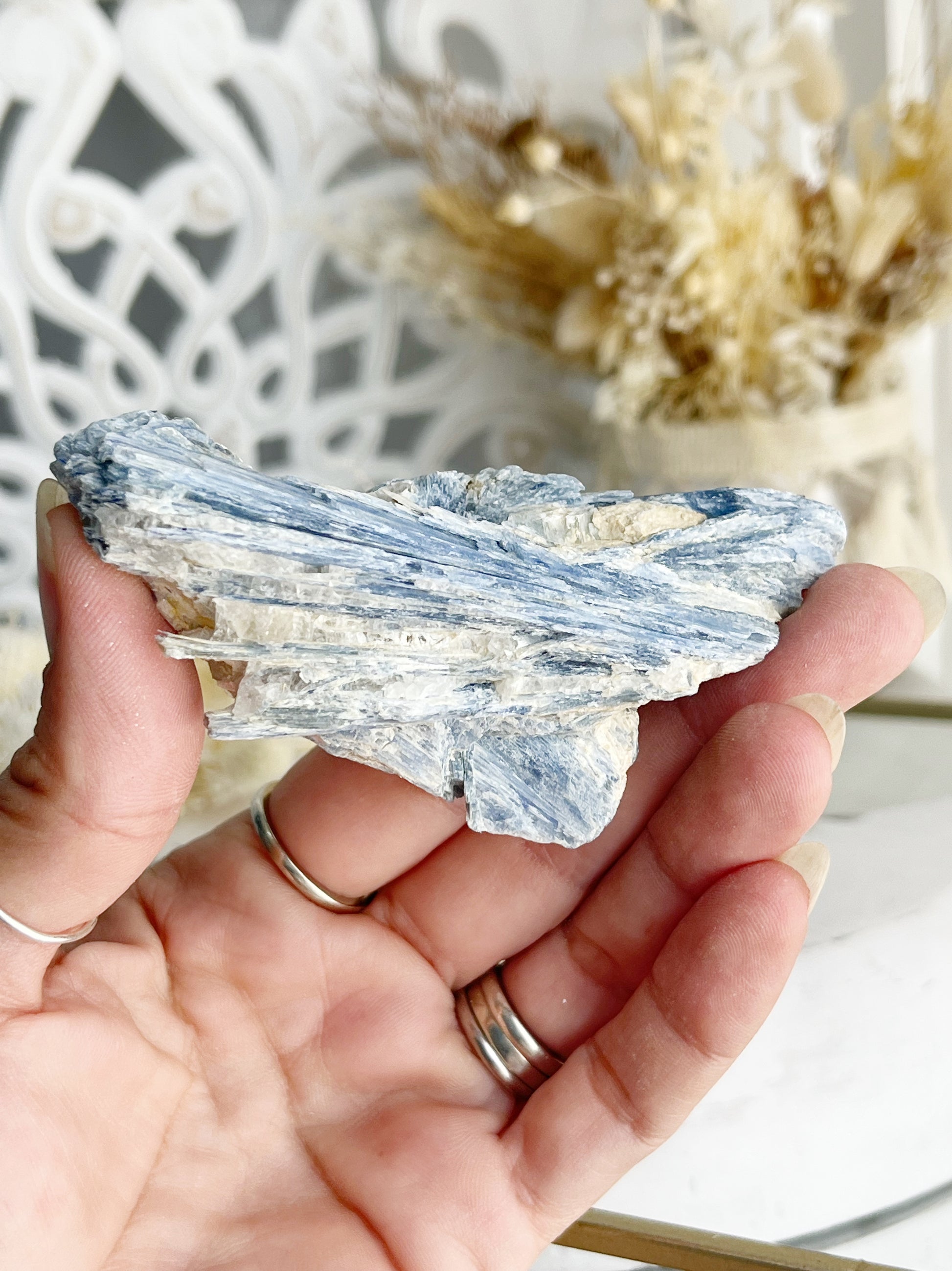 BLUE KYANITE ROUGH, STONED AND SAGED AUSTRALIA