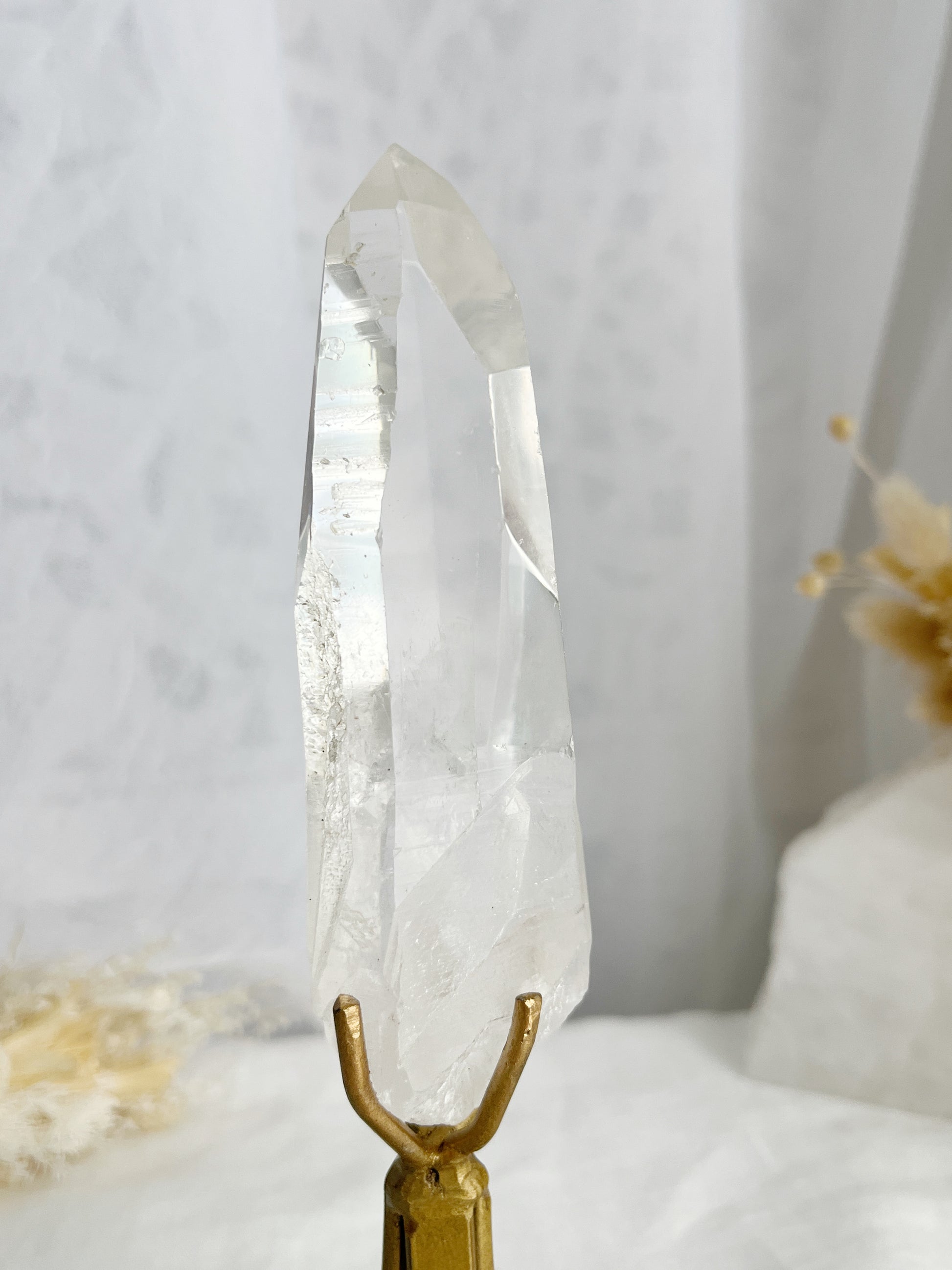 LEMURIAN QUARTZ POINT ON STAND, STONED AND SAGED AUSTRALIA