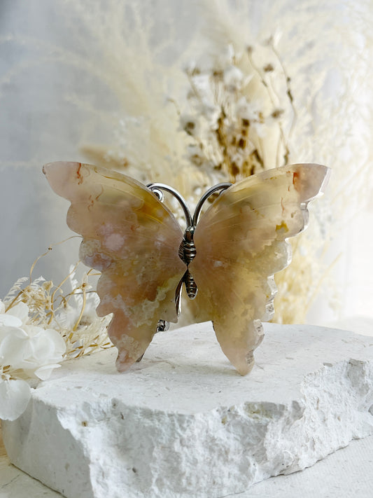 FLOWER AGATE CRYSTAL BUTTERFLY AUSTRALIA SELF GROWTH TRANSFORMATION LOVE HEALING STONED AND SAGED