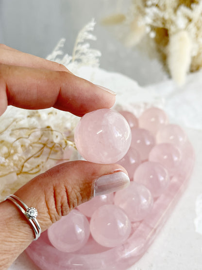 ROSE QUARTZ MINI SPHERE || INTUITIVELY CHOSEN