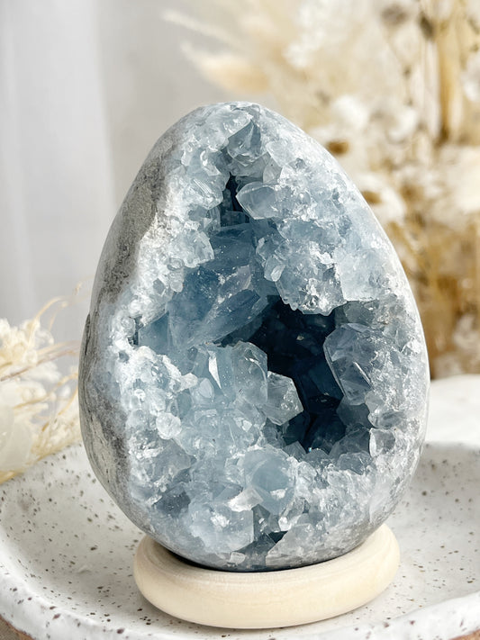 CELESTITE CLUSTER EGG || 31508