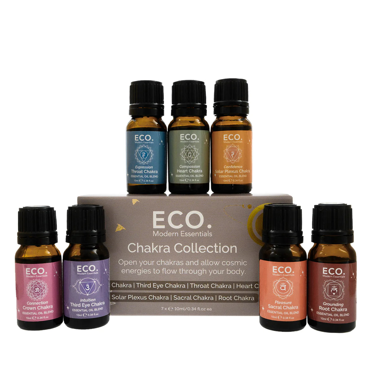 SEVEN 7 CHAKRA ESSENTIAL OIL KIT AUSTRALIA, ECO OILS