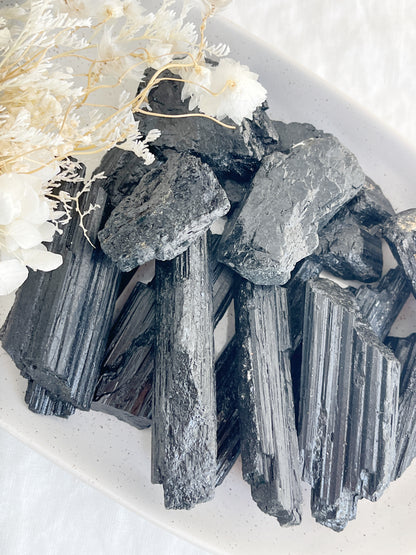 BLACK TOURMALINE ROUGH || INTUITIVELY CHOSEN