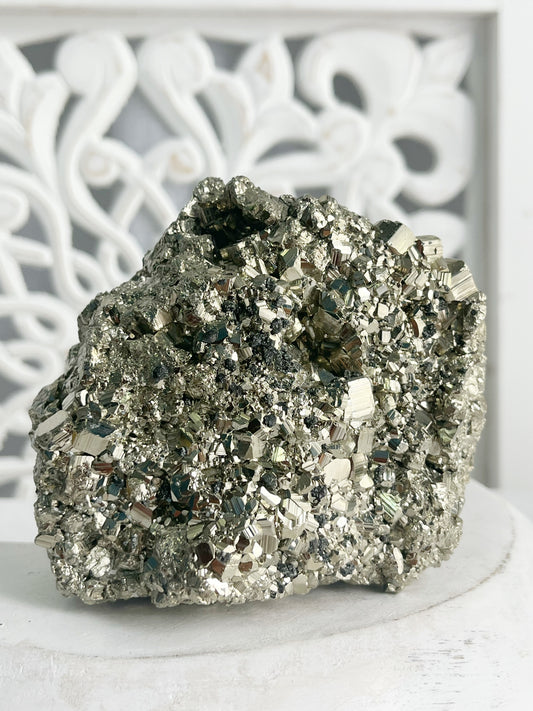 PYRITE CLUSTER, STONED AND SAGED AUSTRALIA