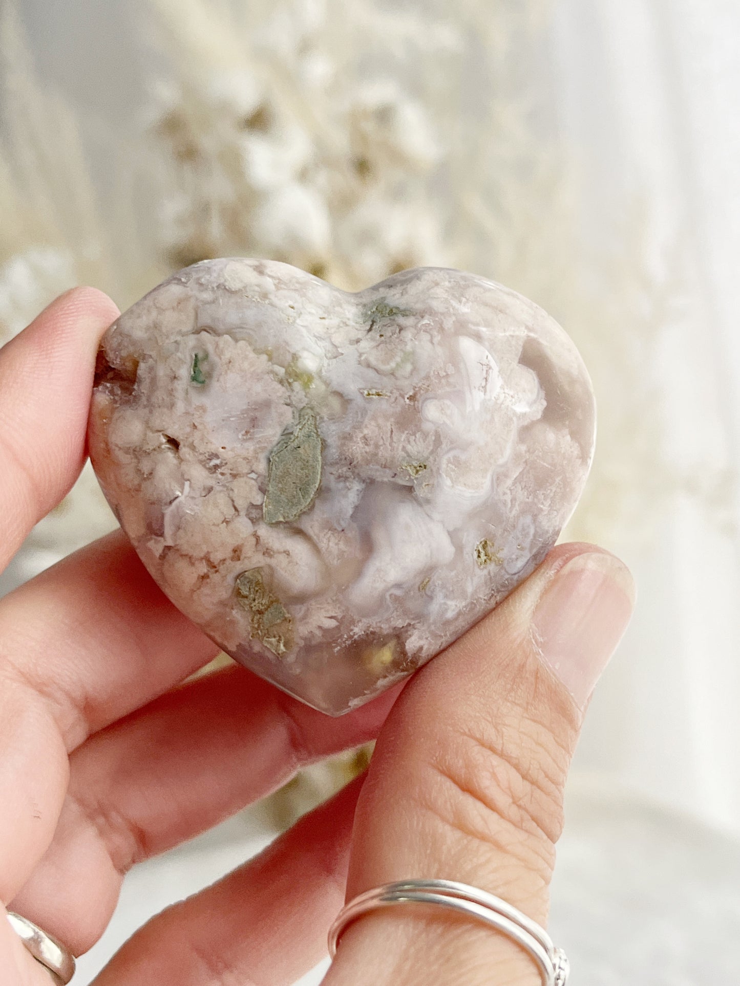 FLOWER AGATE HEART || 31483