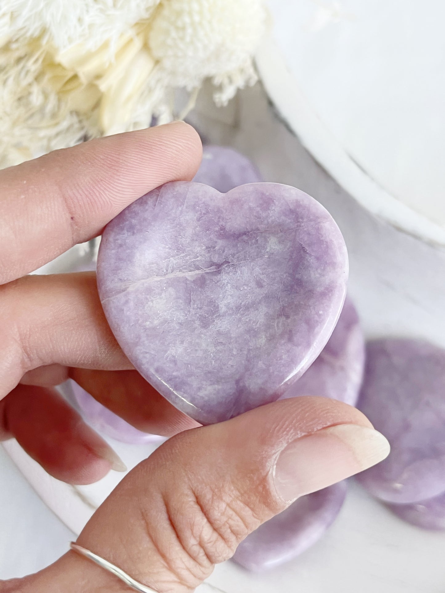 LEPIDOLITE HEART WORRY STONE || INTUITIVELY CHOSEN
