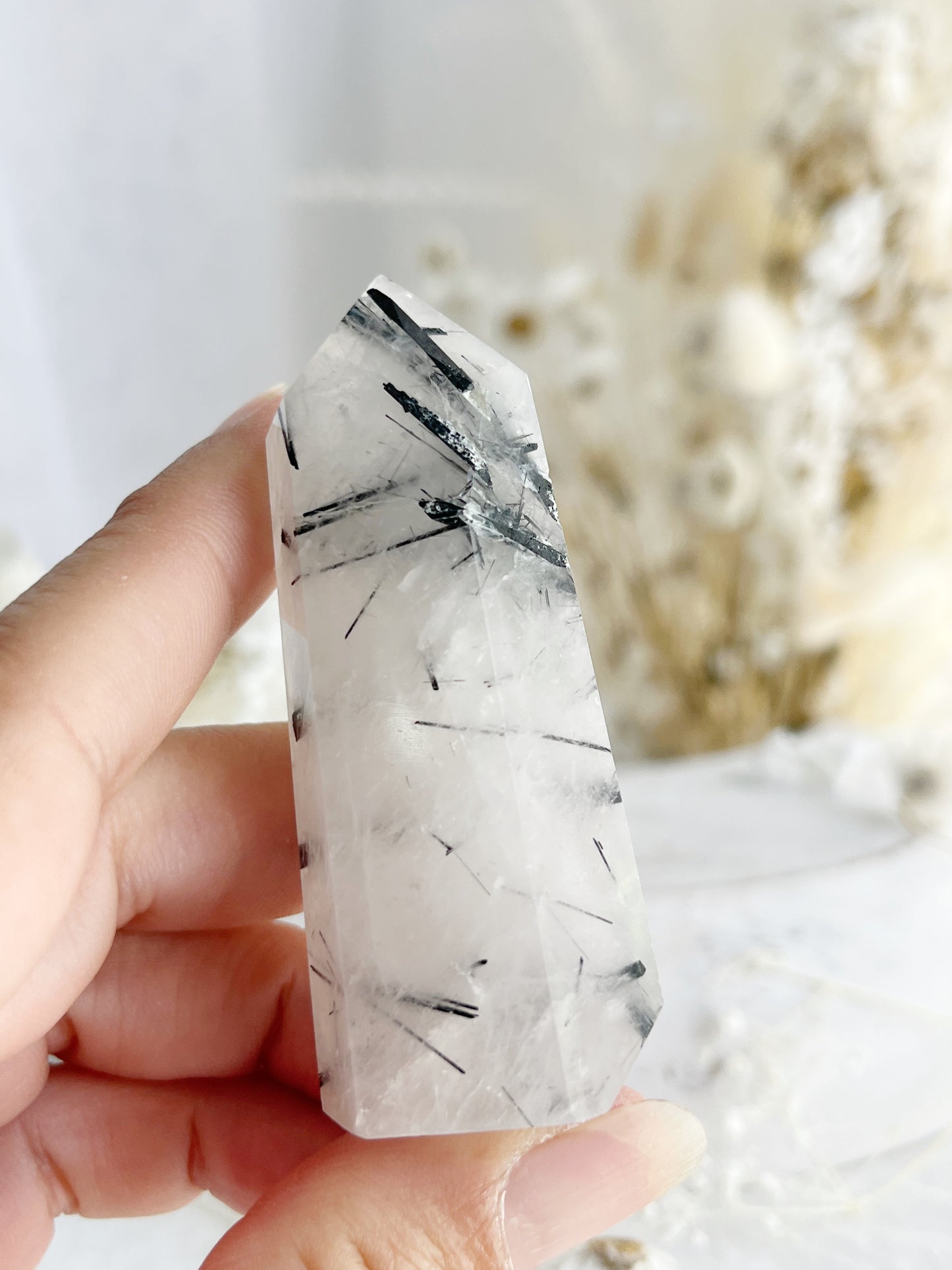 TOURMALINATED QUARTZ GENERATOR, 31063, STONED AND SAGED AUSTRALIA