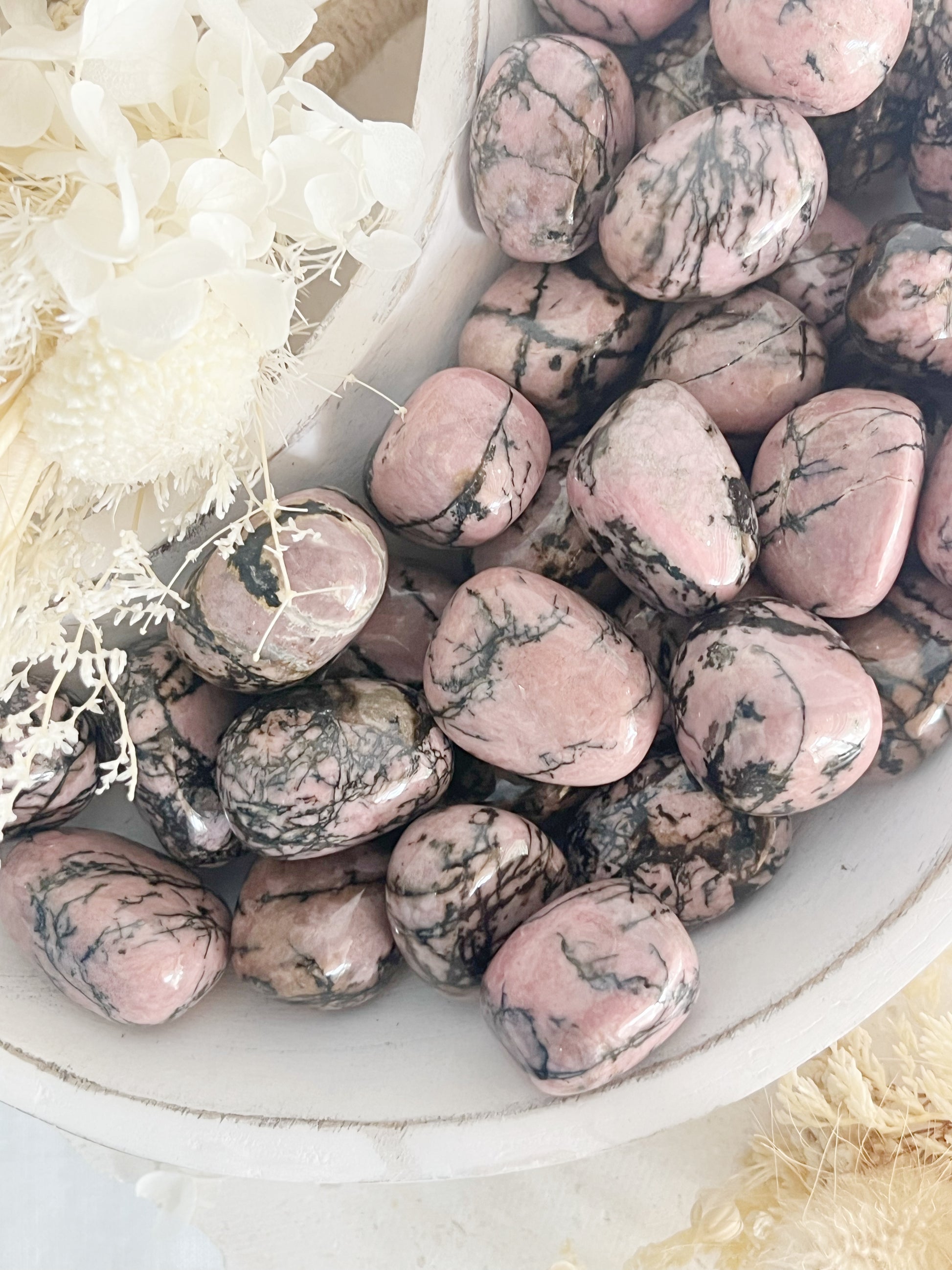 RHODONITE TUMBLE, STONED AND SAGED AUSTRALIA