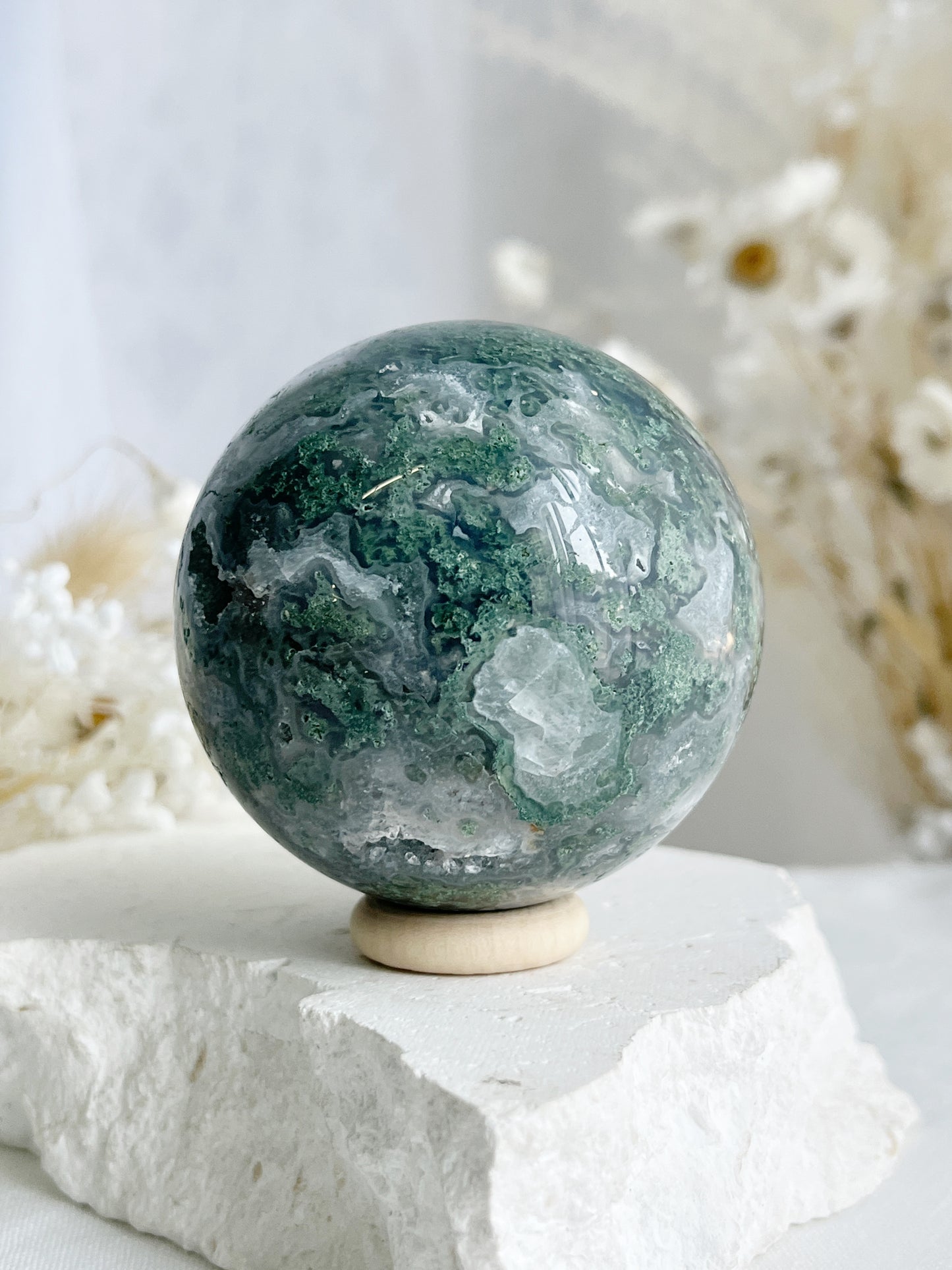 MOSS AGATE SPHERE || 31205