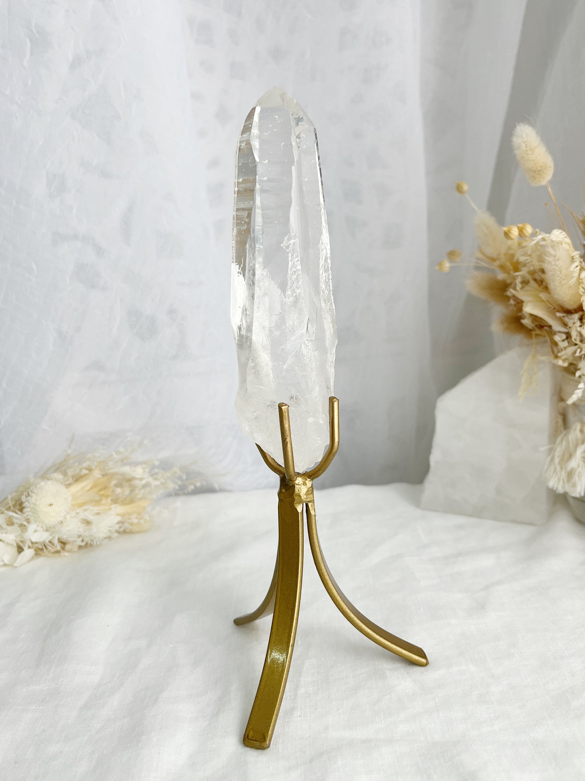 LEMURIAN QUARTZ POINT ON STAND, STONED AND SAGED AUSTRLIA