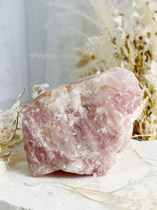 ROSE QUARTZ CRYSTAL ROUGH NATURAL RAW AUSTRALIA SELF LOVE LOVE COMPASSION STONED AND SAGED