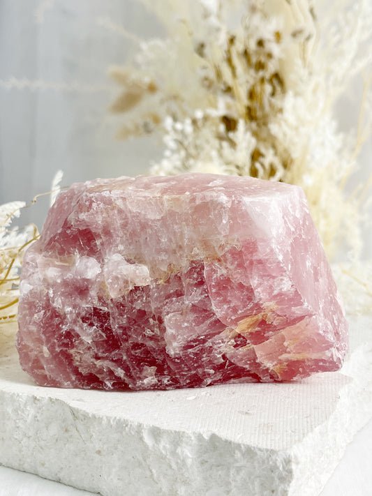 ROSE QUARTZ CRYSTAL ROUGH NATURAL RAW AUSTRALIA SELF LOVE LOVE COMPASSION STONED AND SAGED