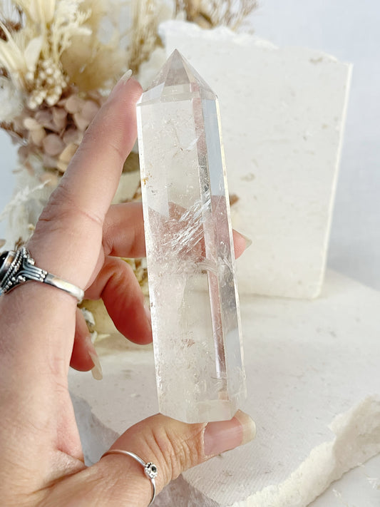 CLEAR QUARTZ GENERATOR, STONED AND SAGED AUSTRALIA