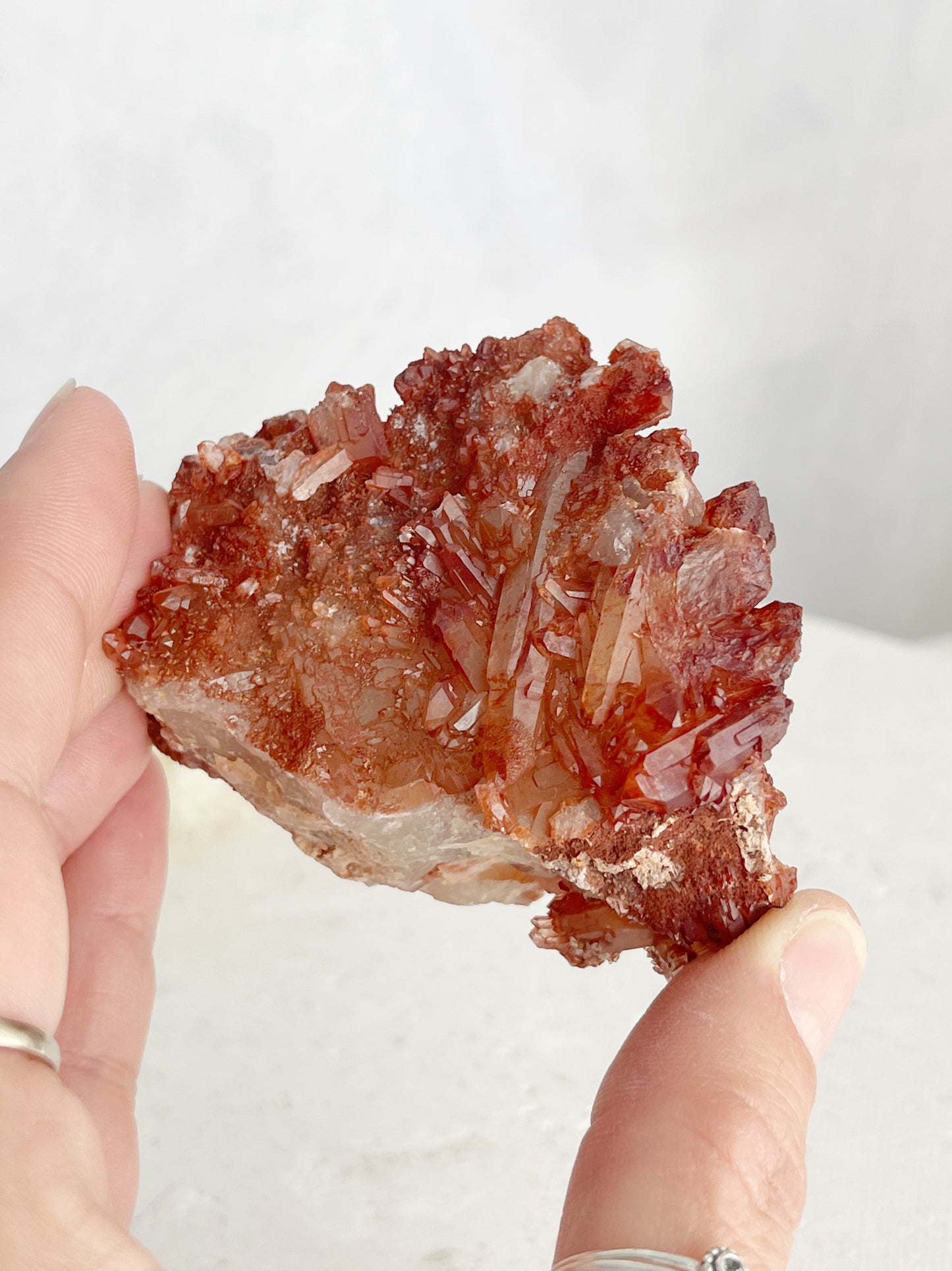 RED HEMATITE QUARTZ CLUSTER || 30691