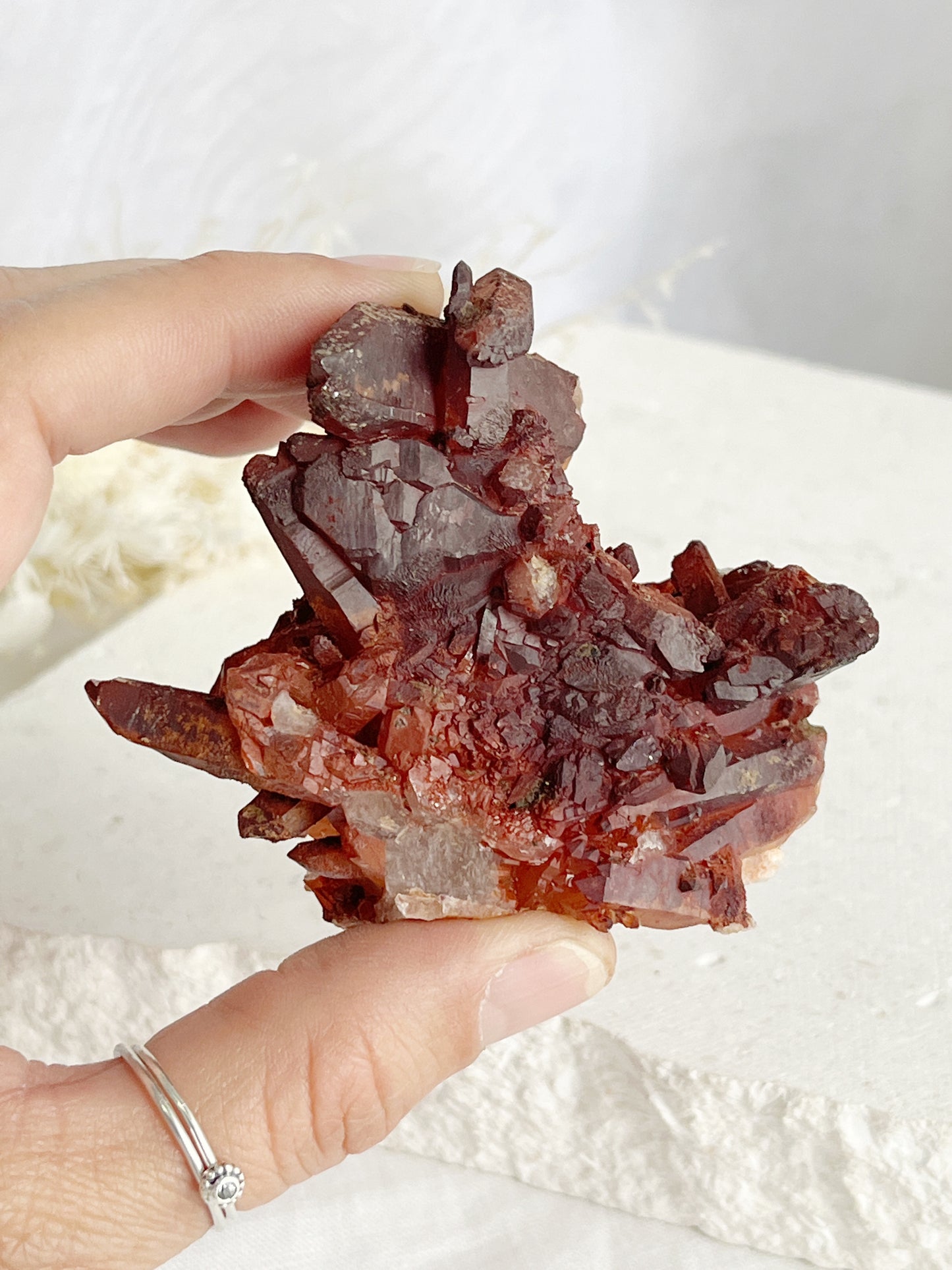 RED HEMATITE QUARTZ CLUSTER || 30685