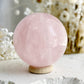 ROSE QUARTZ SPHERE APPROX 5.2CM. STONED AND SAGED AUSTRALIA.