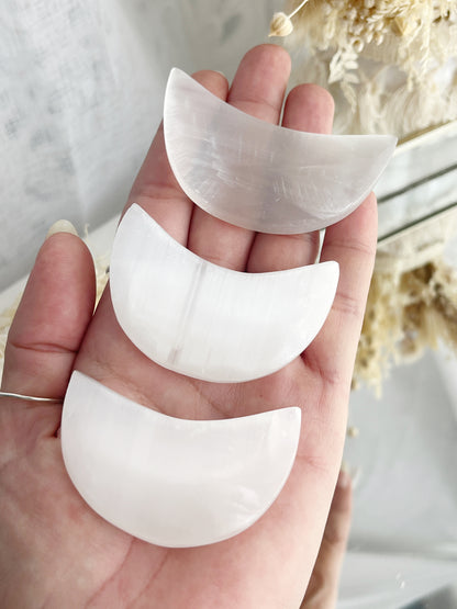 SATIN SPAR SELENITE MOON || INTUITIVELY CHOSEN