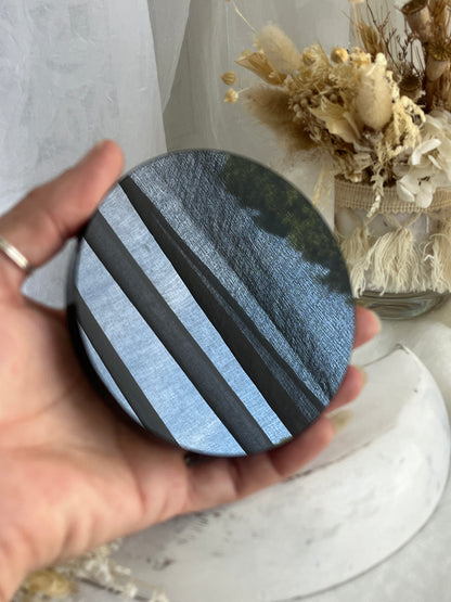 BLACK OBSIDIAN SCRYING MIRROR, STONED AND SAGED AUSTRALIA
