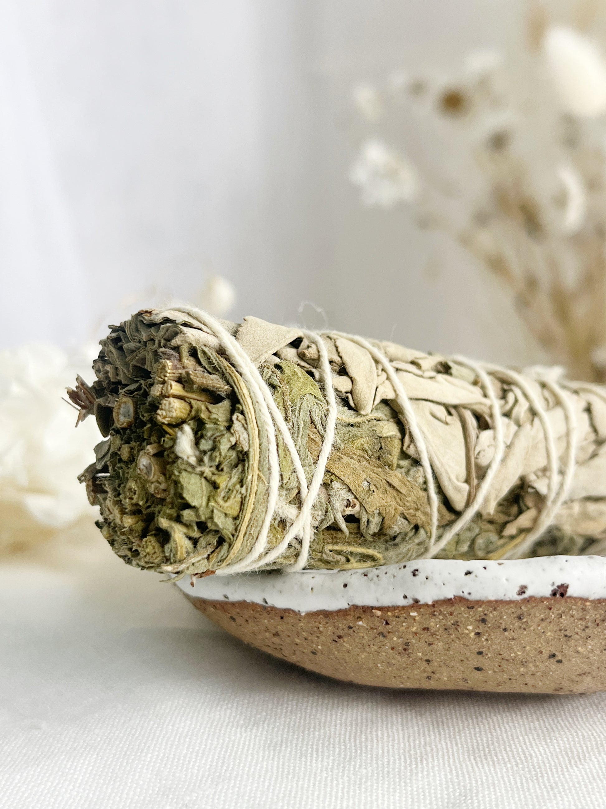 MUGWORT AND WHITE SAGE SMUDGE STICK AUSTRALIA STONED AND SAGED