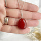 CARNELIAN TUMBLE NECKLACE, SILVER STERLING, STONED AND SAGED AUSTRALIA