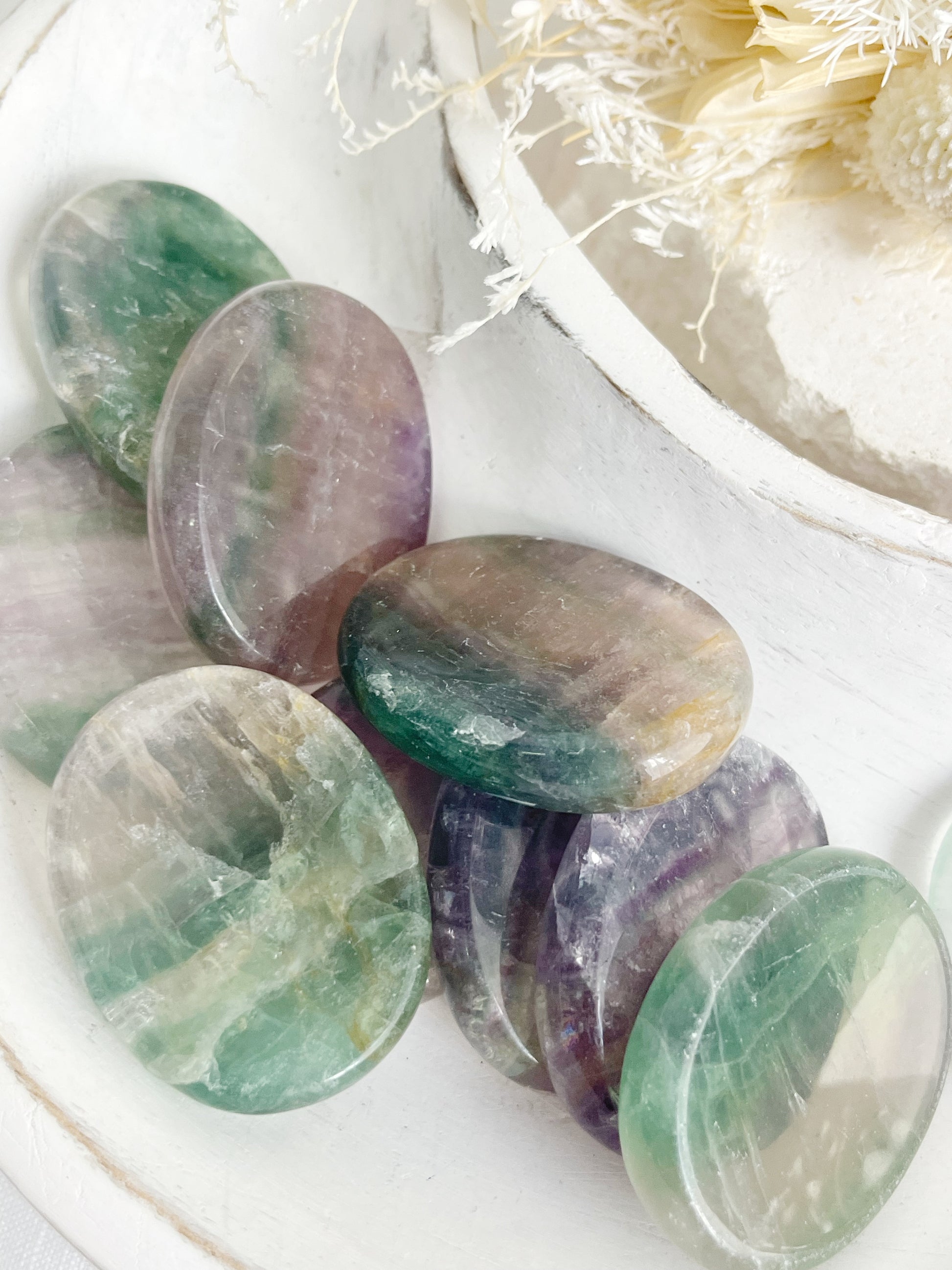 FLUORITE WORRY STONE, STONED AND SAGED AUSTRALIA