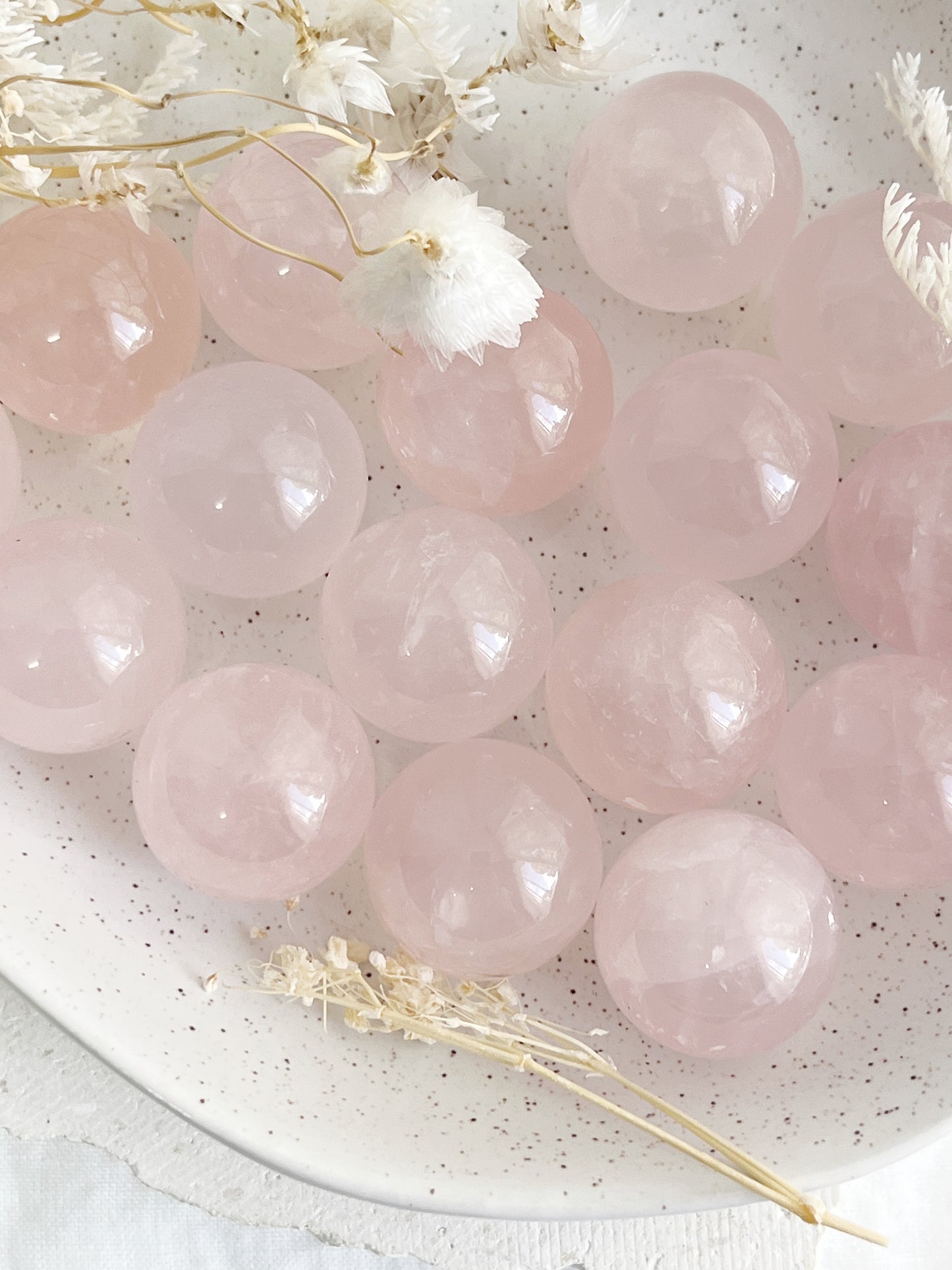 ROSE QUARTZ CRYSTAL SPHERE MINI BOWL TRAY TRINKET DISH AUSTRALIA SELF LOVE LOVE COMPASSION STONED AND SAGED 