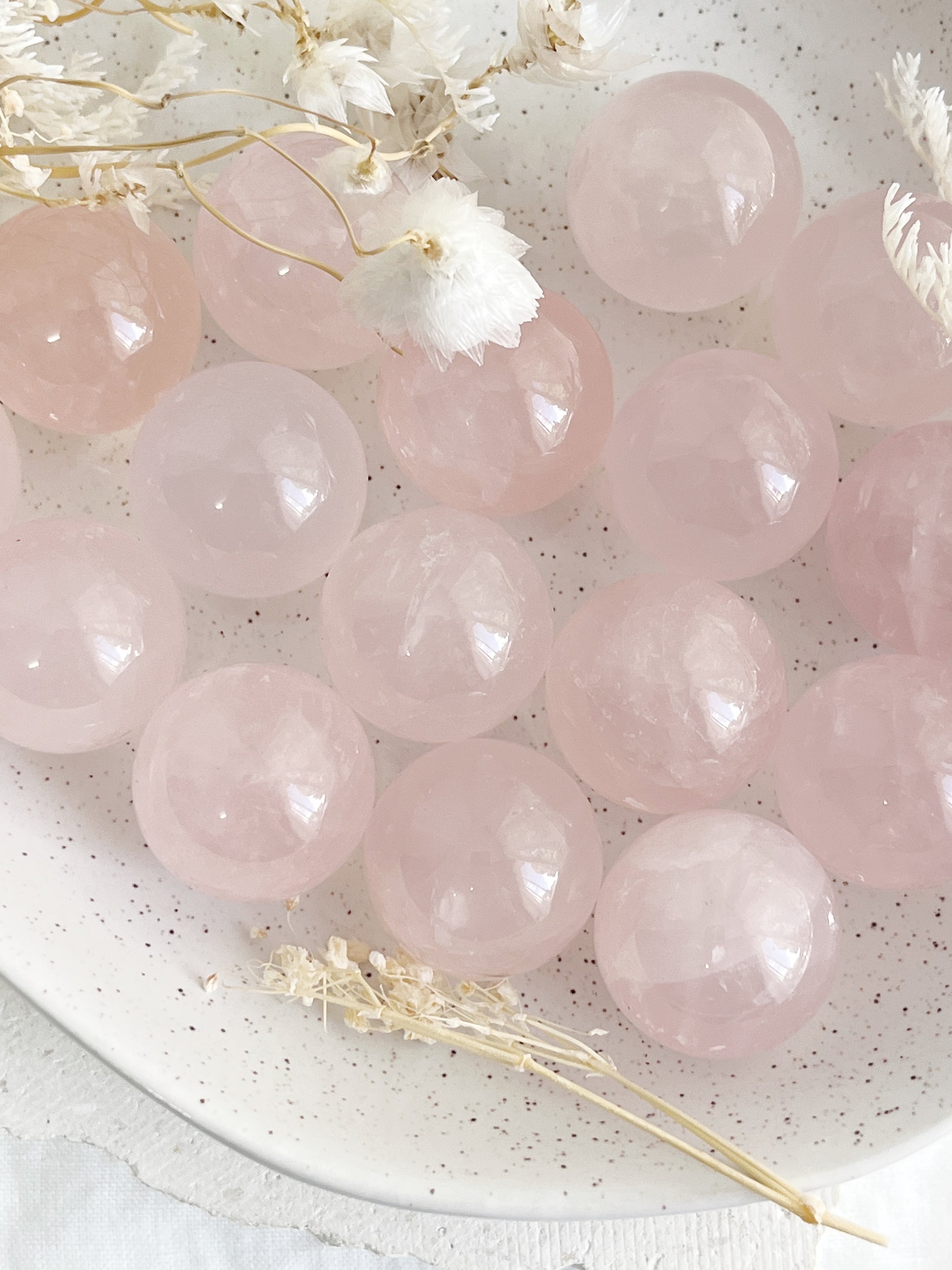 ROSE QUARTZ CRYSTAL SPHERE MINI BOWL TRAY TRINKET DISH AUSTRALIA SELF LOVE LOVE COMPASSION STONED AND SAGED 