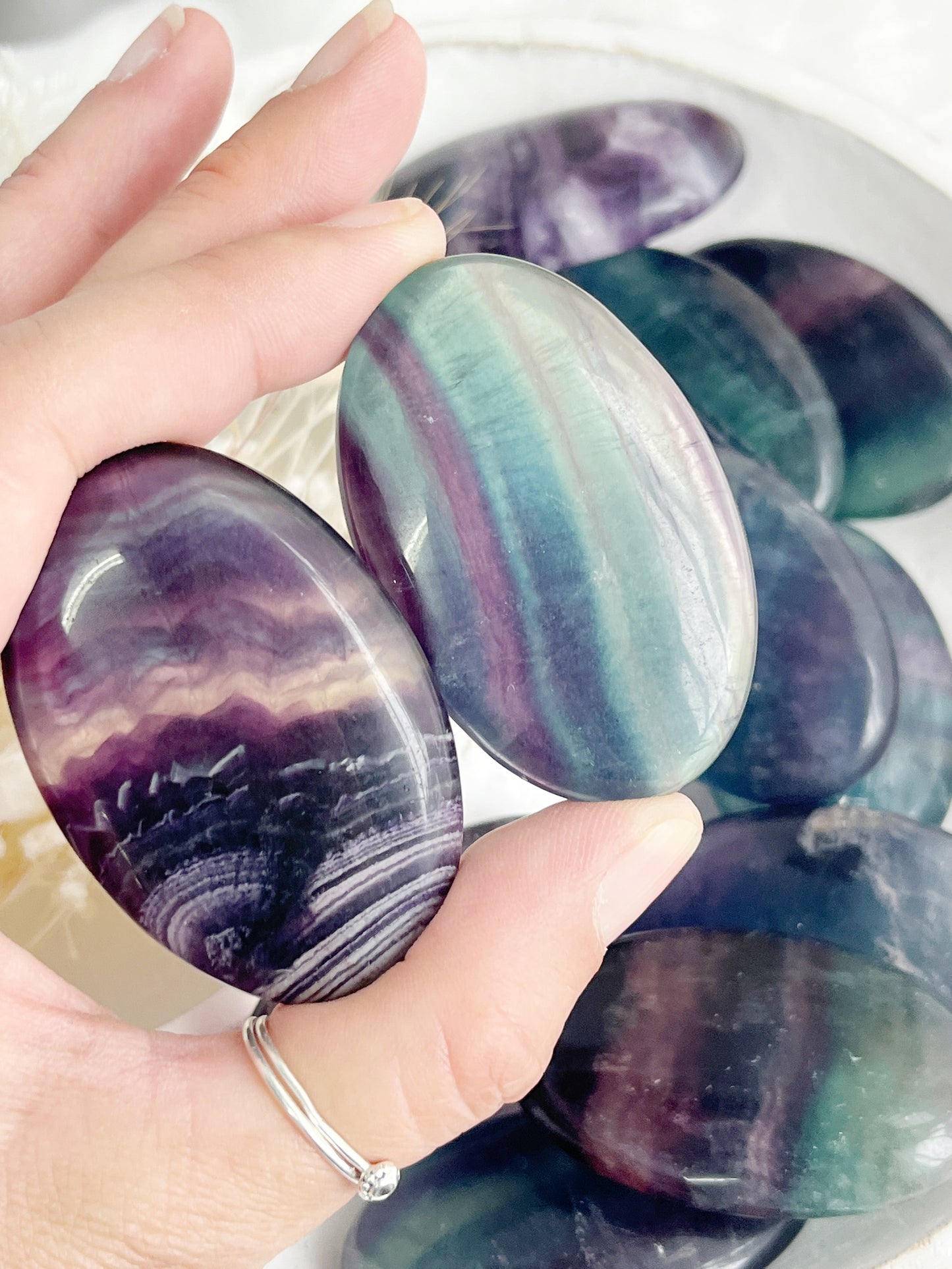 RAINBOW FLUORITE PALMSTONE || INTUITIVELY CHOSEN