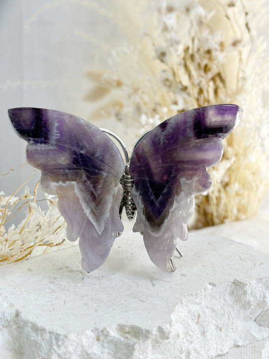 DREAM AMETHYST CRYSTAL BUTTERFLY AUSTRALIA STONED AND SAGED CRYSTALS FOR SLEEP PROTECTION INTUITION ADDICTION CALM