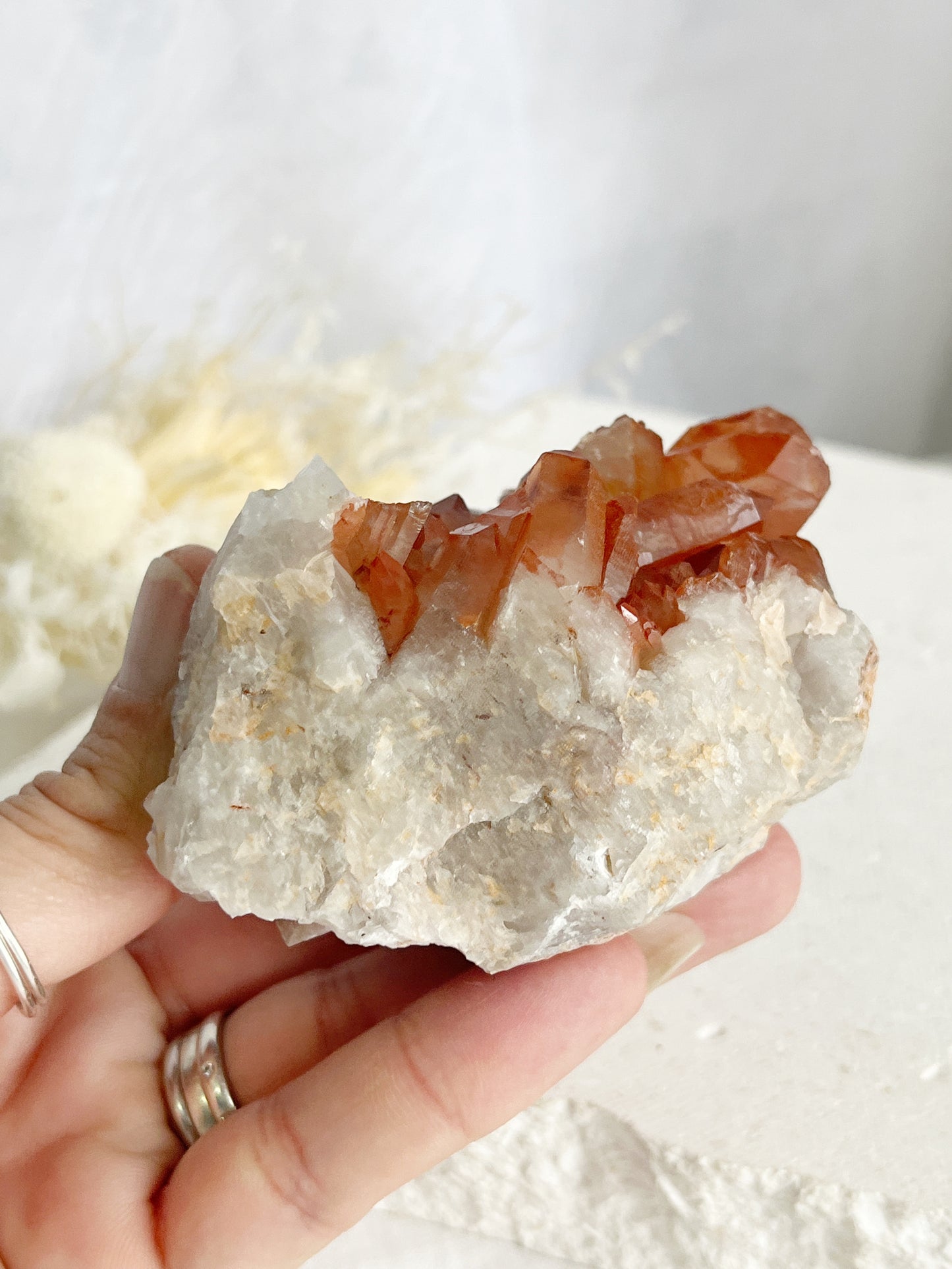 RED HEMATITE QUARTZ CLUSTER || 30682