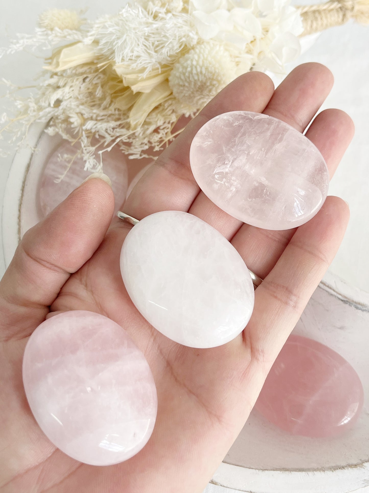 ROSE QUARTZ PALMSTONE || INTUITIVELY CHOSEN