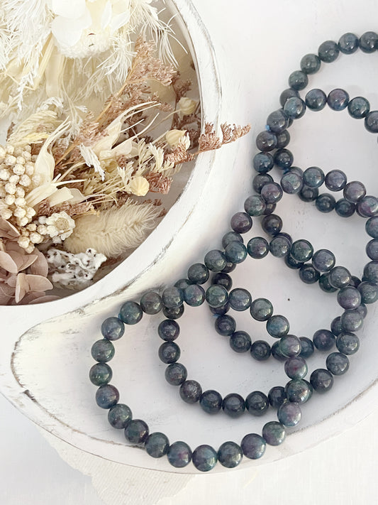 RUBY KYANITE WITH FUCHSITE BEAD BRACELET, 8MM, STONED AND SAGED AUSTRALIA