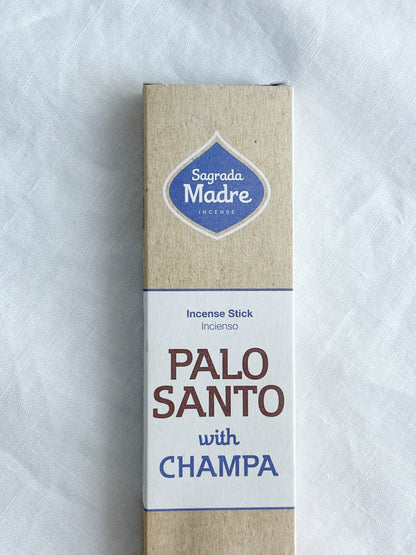 HERBAL INCENSE STICKS WITH PALO SANTO AND CHAMPA. SAGRADA MADRE. STONED AND SAGED AUSTRALIA.