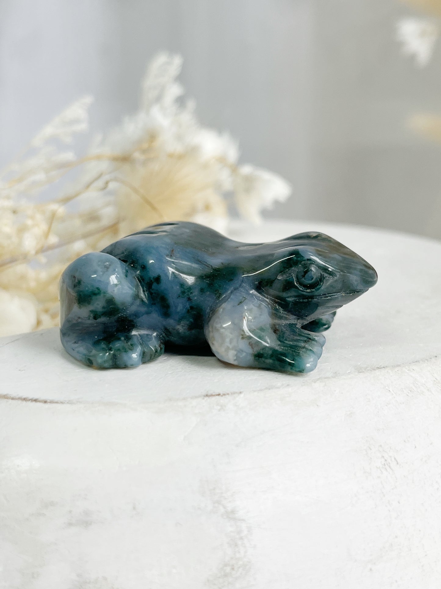 MOSS AGATE FROG || 31524