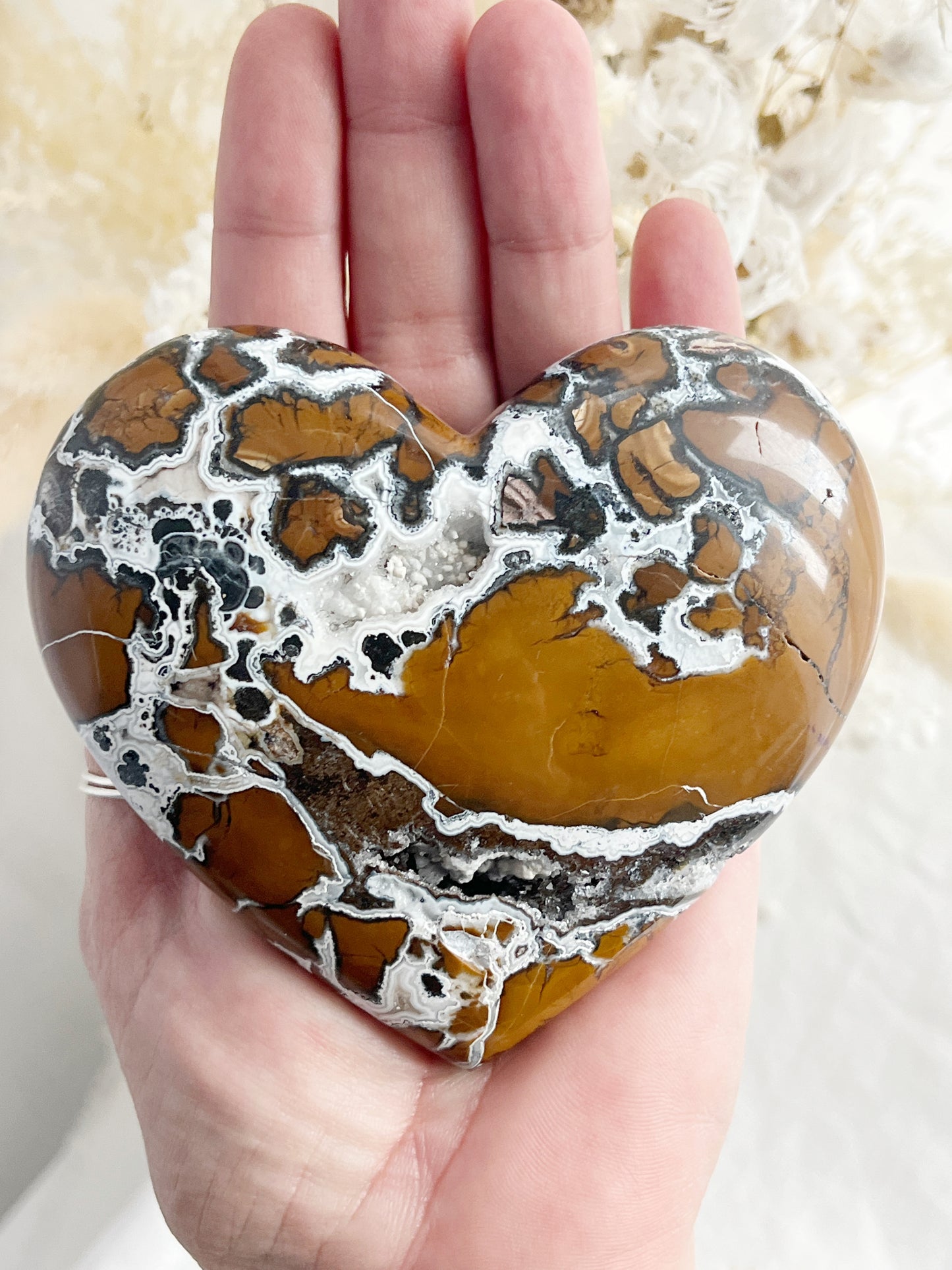 BROWN BRECCIATED JASPER HEART || 31542